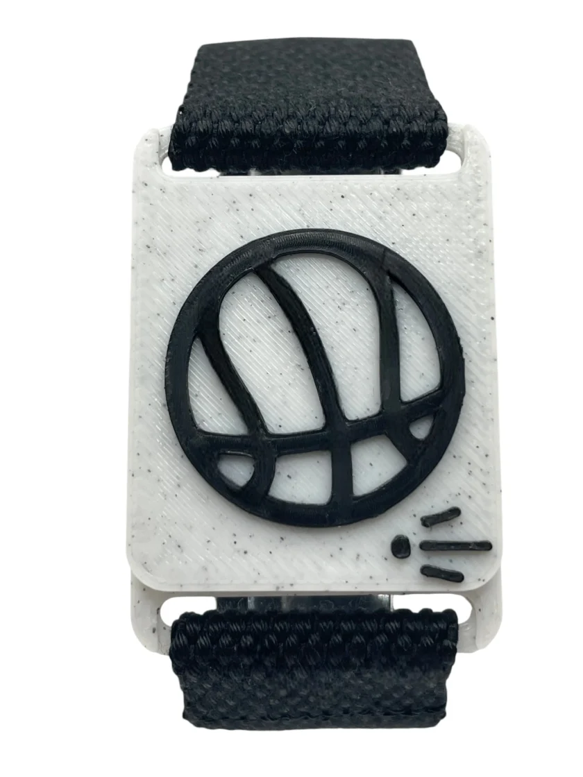 Bracelet ajustable élégant SanClic - thème sports BASKETBALL made in France, en sangle certifiée Oeko-Tex avec fermeture en PETG et aimant intégré, pour un cadeau original.